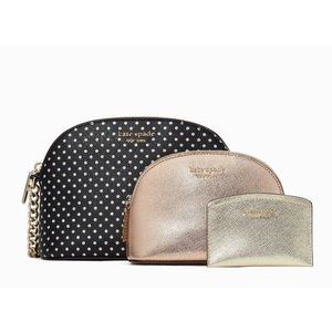 New Kate Spade Spencer Dot Mixed Material Crossbody Set Black Multi